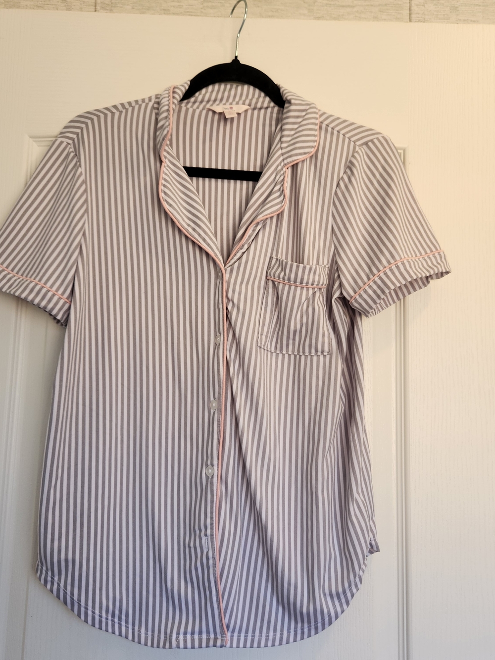 Sweet Treasures Women's Short-Sleeve Striped Pajama Top S Euc